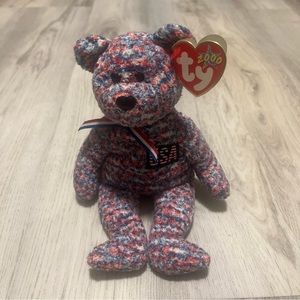 TY Beanie Baby "USA the BEAR" 2000 8.5" Red, White & Blue Tie DYE Plush Toy NWT